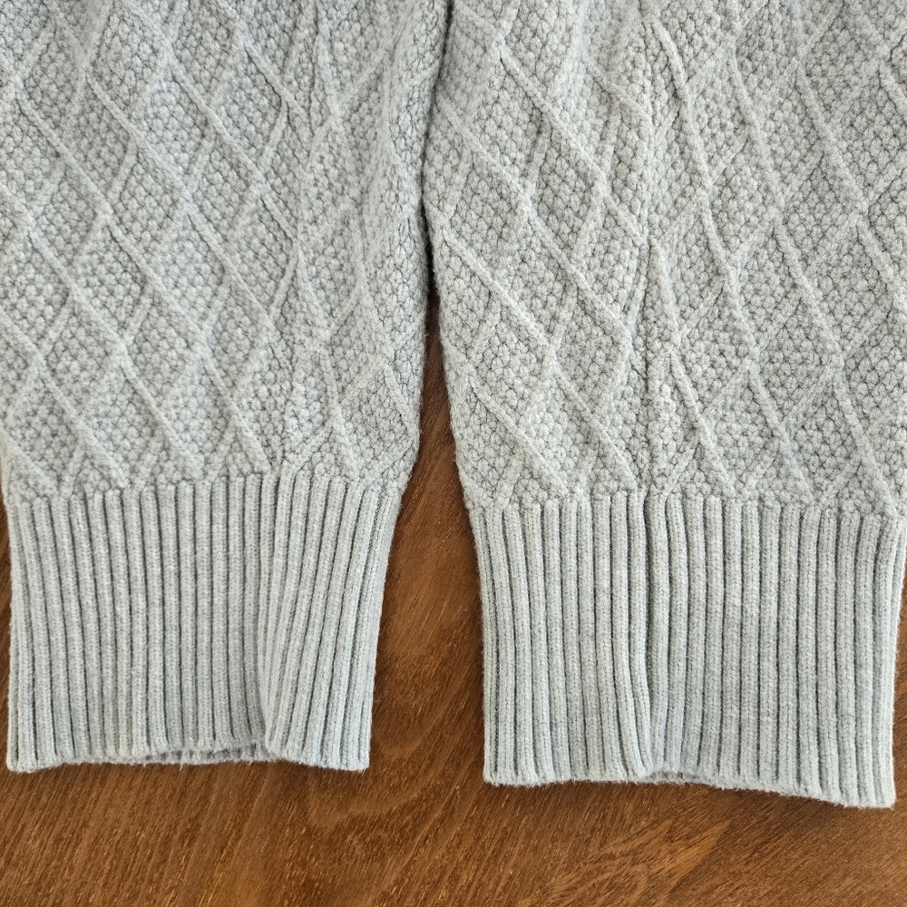 Lou & Grey LOFT Women's Sz L Oversized Cropped Cable Knit Chunky Sweater Hoodie - Picture 8 of 11